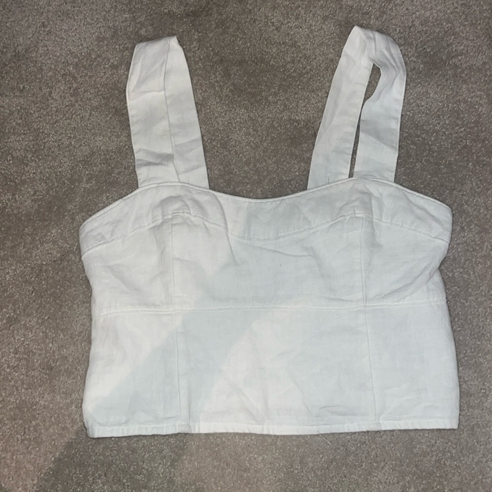 Abercrombie White Linen Crop